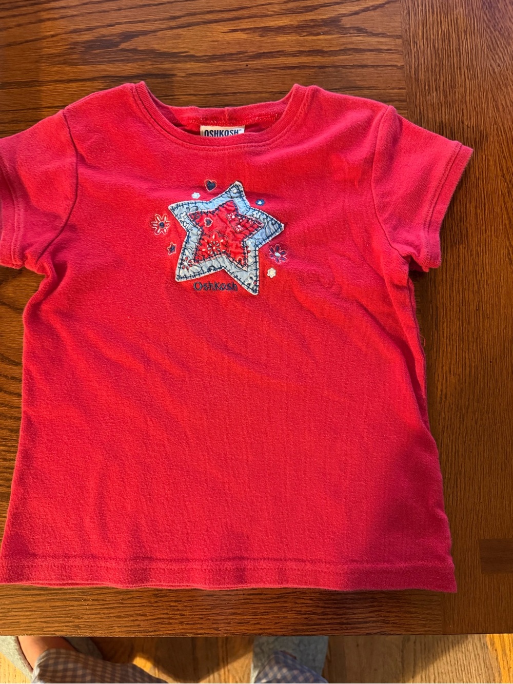 OshKosh B'gosh Bright Red Star Applique Short Sleeve Tee